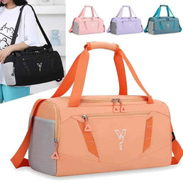 Sac de sport femme étanche pour la gym avec poche à chaussures - Sac de voyage fitness polyvalent, idéal pour la natation et l'entraînement
