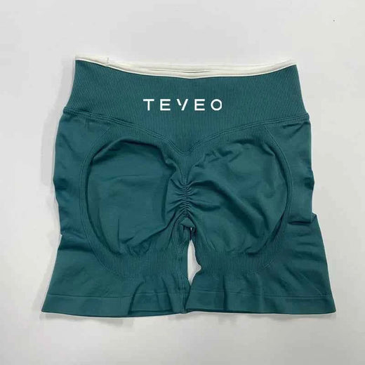 Shorts de yoga sportifs pour femmes Teveo - Ensemble de soutien-gorge et shorts sculptants élastiques pour fitness et cyclisme