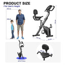 Vélo d'exercice pliable avec 8 niveaux de résistance et capteurs de fréquence cardiaque - Vélo stationnaire LCD pour cyclisme en intérieur