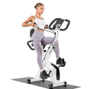Vélo d'exercice pliable avec 8 niveaux de résistance et capteurs de fréquence cardiaque - Vélo stationnaire LCD pour cyclisme en intérieur