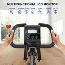 Vélo d'exercice pliable avec 8 niveaux de résistance et capteurs de fréquence cardiaque - Vélo stationnaire LCD pour cyclisme en intérieur