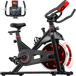 Vélo d'appartement avec résistance magnétique 6kg - Ergonomique, silencieux, capacité de charge 150kg, capteur de pouls