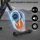 Vélo d'exercice pliable avec 8 niveaux de résistance et capteurs de fréquence cardiaque - Vélo stationnaire LCD pour cyclisme en intérieur