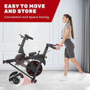 Vélo d'appartement avec résistance magnétique 6kg - Ergonomique, silencieux, capacité de charge 150kg, capteur de pouls