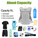 Sac à dos ultraléger de trail running 5L avec réservoir d'hydratation pour hommes, gilet de jogging respirant, sac de marathon et bague à eau 500ML - Mondial sport