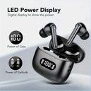 Écouteurs sans fil réduction de bruit 40dB Bluetooth 5.3 avec 6 micros ENC et affichage LED HD, mode transparence TWS