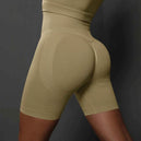 Shorts de yoga pour femmes - Shorts de sport sans couture, taille haute, pour le fitness et le cyclisme