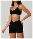 Soutien-gorge de sport femme V-neck Ctenkevet - Brassière push-up dos nu pour fitness, yoga et entraînements - Mondial sport