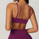 Soutien-gorge de sport femme V-neck Ctenkevet - Brassière push-up dos nu pour fitness, yoga et entraînements - Mondial sport