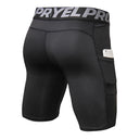 Shorts de course homme compression avec poche, rapide à sécher, pour entraînement et fitness - Mondial sport
