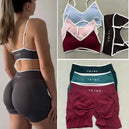 Shorts de yoga sportifs pour femmes Teveo - Ensemble de soutien-gorge et shorts sculptants élastiques pour fitness et cyclisme