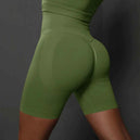 Shorts de yoga pour femmes - Shorts de sport sans couture, taille haute, pour le fitness et le cyclisme