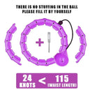 Cercle de sport lesté ajustable pour adultes - Perte de poids, taille plus, exercice intelligent 2 en 1 avec nœuds détachables