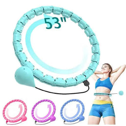 Cercle de sport lesté ajustable pour adultes - Perte de poids, taille plus, exercice intelligent 2 en 1 avec nœuds détachables