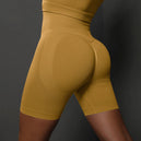 Shorts de yoga pour femmes - Shorts de sport sans couture, taille haute, pour le fitness et le cyclisme