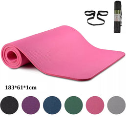 Tapis de yoga 183*61 cm avec sac de transport, matelas d'exercice NBR pour Fitness et Pilates à domicile - Mondial sport