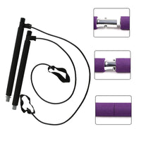 Portable Yoga Pilates Bar Stick with Resistance Band,Pull Rope,Home Gym Yoga Bar,Fitness Stretching Sports Bodybuilding