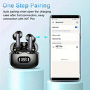 Écouteurs sans fil réduction de bruit 40dB Bluetooth 5.3 avec 6 micros ENC et affichage LED HD, mode transparence TWS