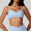 Soutien-gorge de sport femme V-neck Ctenkevet - Brassière push-up dos nu pour fitness, yoga et entraînements - Mondial sport