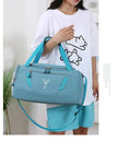Sac de sport femme étanche pour la gym avec poche à chaussures - Sac de voyage fitness polyvalent, idéal pour la natation et l'entraînement
