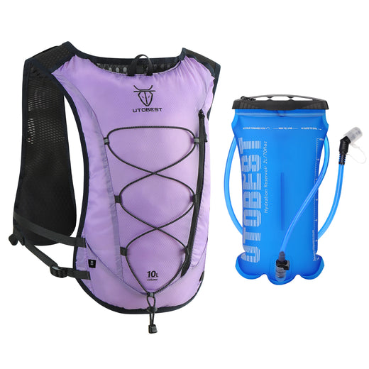 Sac à dos de trail léger 10L avec gilet d'hydratation ultra léger et poche à eau de 2L pour randonnée, cyclisme et marathon - Mondial sport