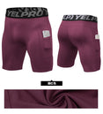 Shorts de course homme compression avec poche, rapide à sécher, pour entraînement et fitness - Mondial sport