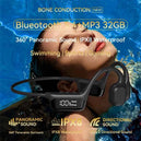 Casque audio conduction osseuse étanche Bluetooth 5.4 sans fil pour la natation et le sport avec lecteur MP3 32 Go IPX8