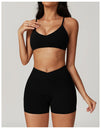 Soutien-gorge de sport femme V-neck Ctenkevet - Brassière push-up dos nu pour fitness, yoga et entraînements - Mondial sport