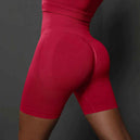 Shorts de yoga pour femmes - Shorts de sport sans couture, taille haute, pour le fitness et le cyclisme