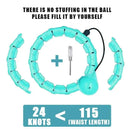 Cercle de sport lesté ajustable pour adultes - Perte de poids, taille plus, exercice intelligent 2 en 1 avec nœuds détachables