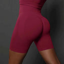 Shorts de yoga pour femmes - Shorts de sport sans couture, taille haute, pour le fitness et le cyclisme