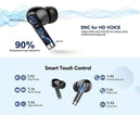 Écouteurs sans fil réduction de bruit 40dB Bluetooth 5.3 avec 6 micros ENC et affichage LED HD, mode transparence TWS