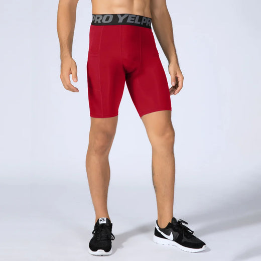 Shorts de course homme compression avec poche, rapide à sécher, pour entraînement et fitness - Mondial sport