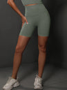 Shorts de yoga pour femmes - Shorts de sport sans couture, taille haute, pour le fitness et le cyclisme