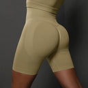 Shorts de yoga pour femmes - Shorts de sport sans couture, taille haute, pour le fitness et le cyclisme