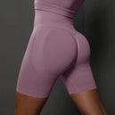 Shorts de yoga pour femmes - Shorts de sport sans couture, taille haute, pour le fitness et le cyclisme