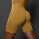 Shorts de yoga pour femmes - Shorts de sport sans couture, taille haute, pour le fitness et le cyclisme