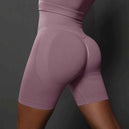 Shorts de yoga pour femmes - Shorts de sport sans couture, taille haute, pour le fitness et le cyclisme