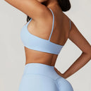 Soutien-gorge de sport femme V-neck Ctenkevet - Brassière push-up dos nu pour fitness, yoga et entraînements - Mondial sport