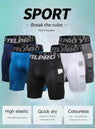 Shorts de course homme compression avec poche, rapide à sécher, pour entraînement et fitness - Mondial sport