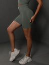 Shorts de yoga pour femmes - Shorts de sport sans couture, taille haute, pour le fitness et le cyclisme