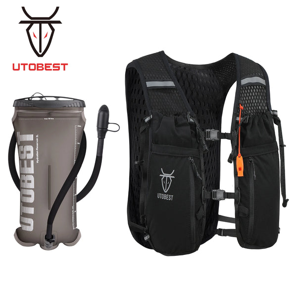 Sac à dos de trail léger 10L avec gilet d'hydratation ultra léger et poche à eau de 2L pour randonnée, cyclisme et marathon - Mondial sport