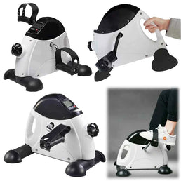 Mini vélo d'exercice pliable avec affichage LCD - Machine d'entraînement des bras et des jambes, pédalier ajustable pour maison et bureau
