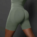 Shorts de yoga pour femmes - Shorts de sport sans couture, taille haute, pour le fitness et le cyclisme