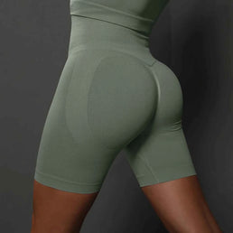 Shorts de yoga pour femmes - Shorts de sport sans couture, taille haute, pour le fitness et le cyclisme
