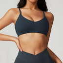 Soutien-gorge de sport femme V-neck Ctenkevet - Brassière push-up dos nu pour fitness, yoga et entraînements - Mondial sport