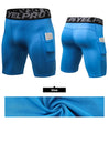 Shorts de course homme compression avec poche, rapide à sécher, pour entraînement et fitness - Mondial sport