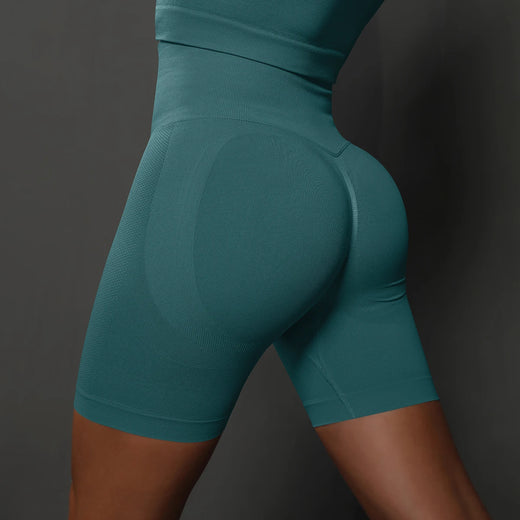 Shorts de yoga pour femmes - Shorts de sport sans couture, taille haute, pour le fitness et le cyclisme
