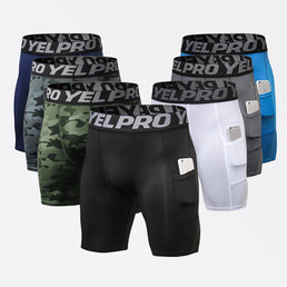 Shorts de course homme compression avec poche, rapide à sécher, pour entraînement et fitness - Mondial sport