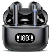 Écouteurs sans fil réduction de bruit 40dB Bluetooth 5.3 avec 6 micros ENC et affichage LED HD, mode transparence TWS